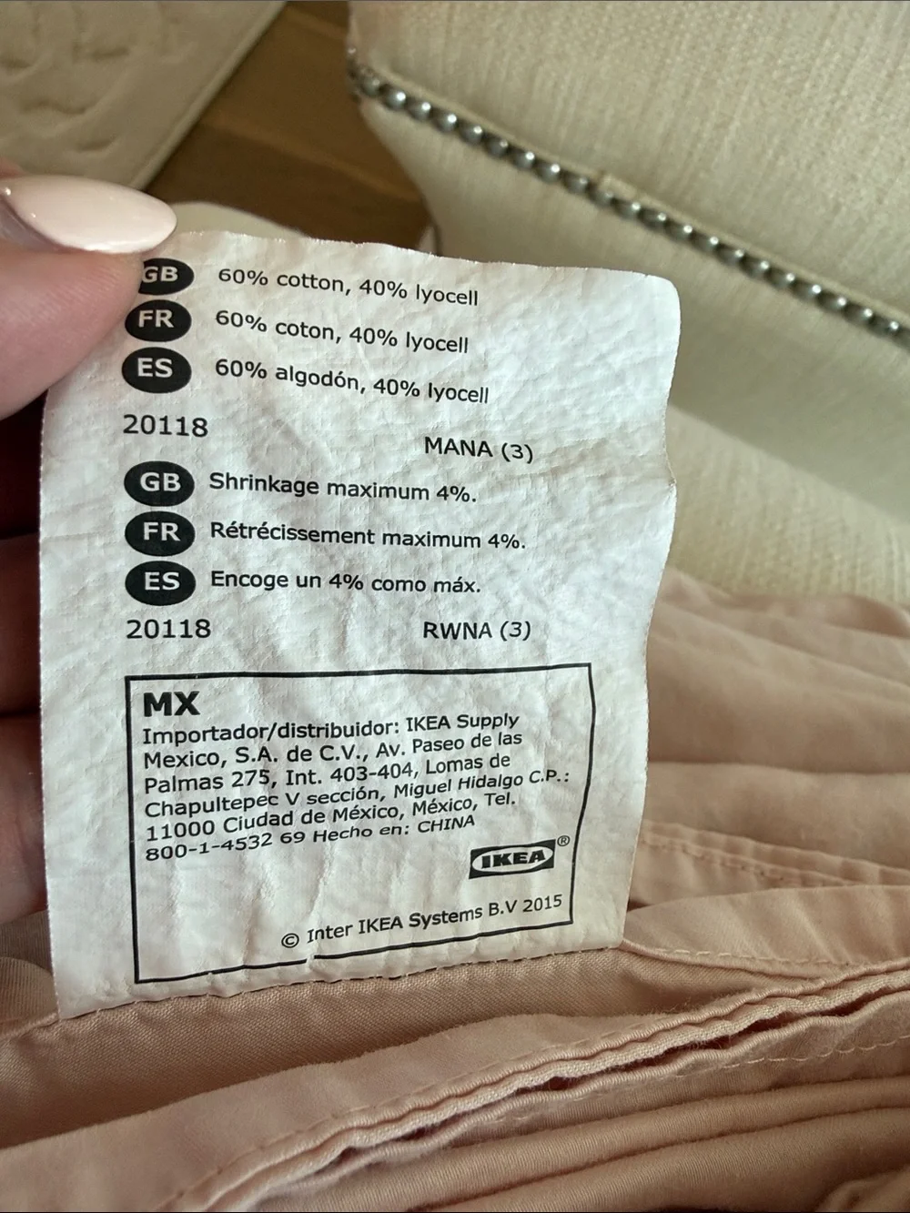 IKEA blush Bedding Set. King size fitted and flat sheets with 2 cases